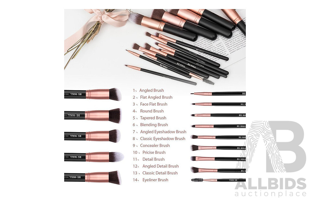 BS-MALL Premium Synthetic Makeup Brushes - Lot of 5