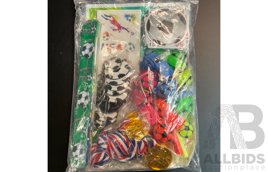 Bulk Lot - Soccer Goody Bag for Birthday or Event & 1200PCS Pony Bead Craft Decorations & 48PCS Gaming Dice & Pack of Round Party Banners