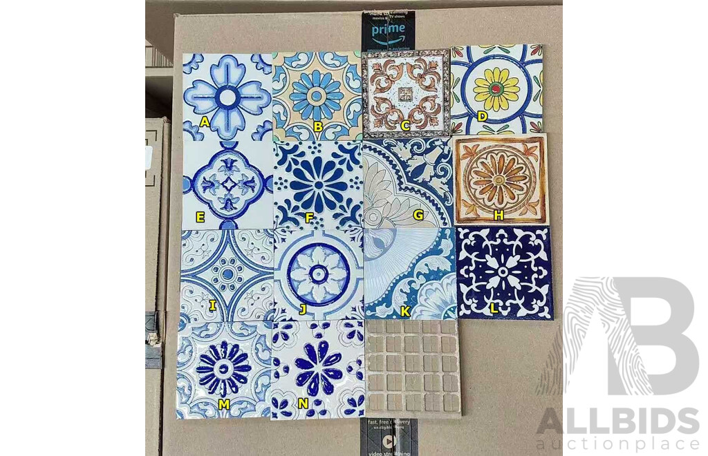 Pallet of Mosaic & Decorative Tiles - Assorted 100x100x8 mm