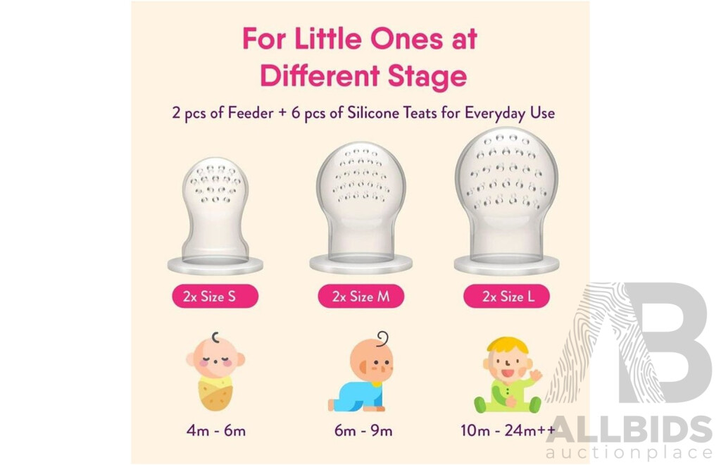 NatureBond Baby Food Feeder/Fruit Feeder Pacifier (Peach Pink & Lemonade Yellow) - Lot of 20 - $440