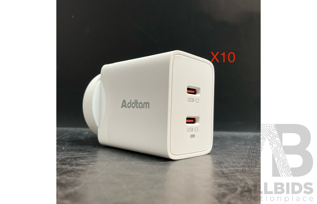 Addtam 47W Mini Type-C Charger/ Adaptor - Lot of 10