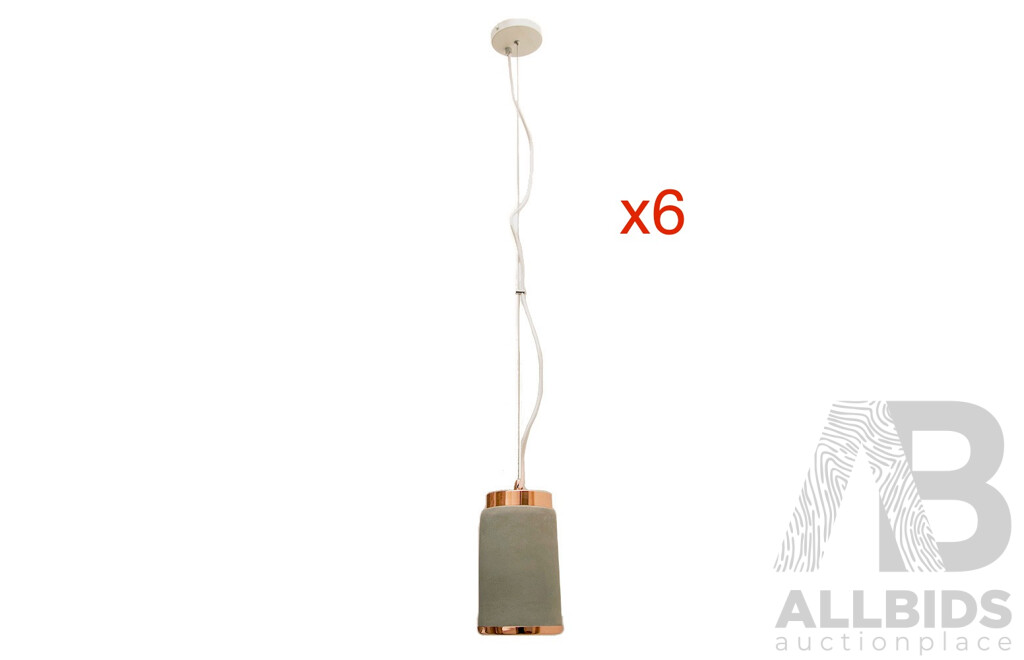 Morden Concrete Ceiling Pendant Lamp - Lot of 6