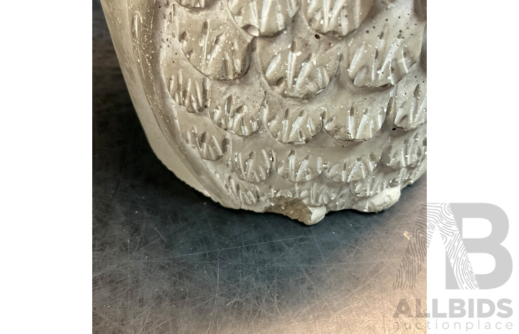 Owl and Well Cement Garden Pots - Lot of 6