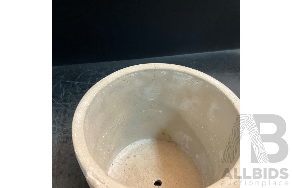 Owl and Well Cement Garden Pots - Lot of 6