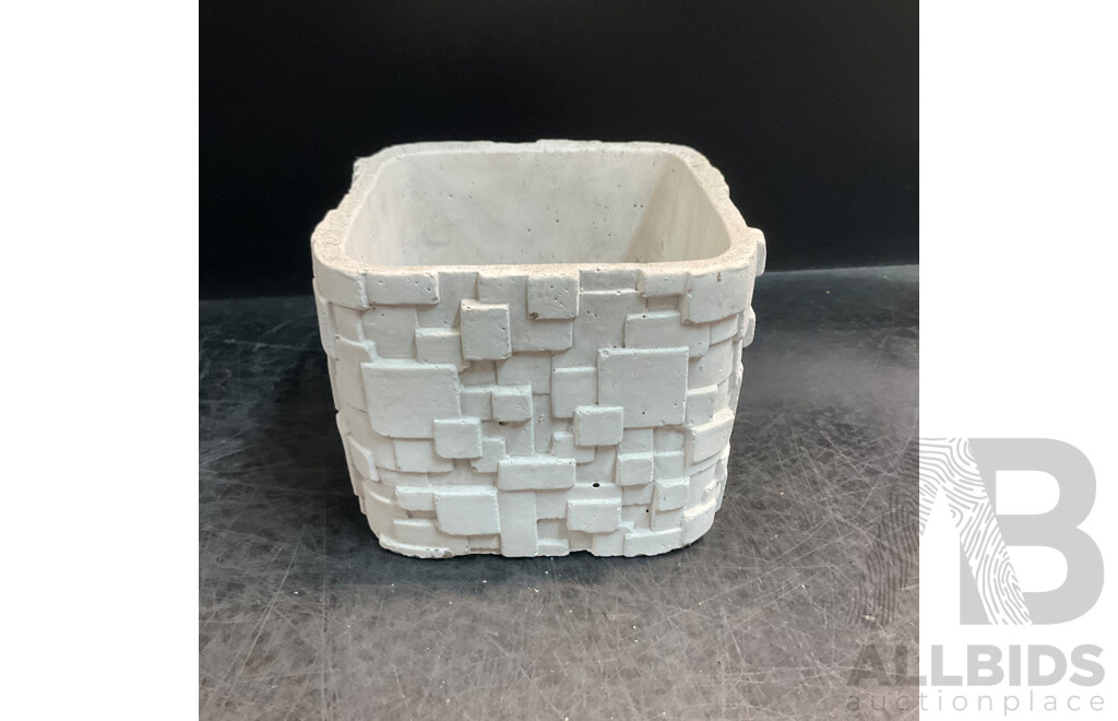 Owl and Well Cement Garden Pots - Lot of 6
