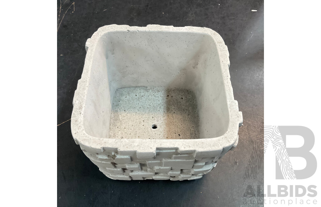 Owl and Well Cement Garden Pots - Lot of 6