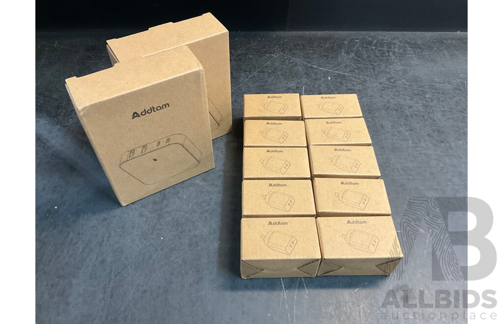 Addtam 100W Desktop GaN Charger X2 & 7W Mini Type-C Charger/Adaptor X10 - Total in 12 Units