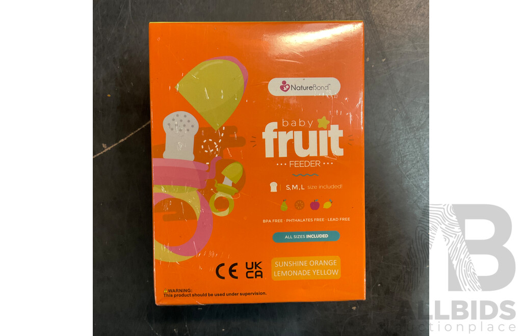 NatureBond Baby Food Feeder/Fruit Feeder Pacifier & Silicone Baby Teether (assorted Colours) - Lot of 40 - Estimated Total RRP $778