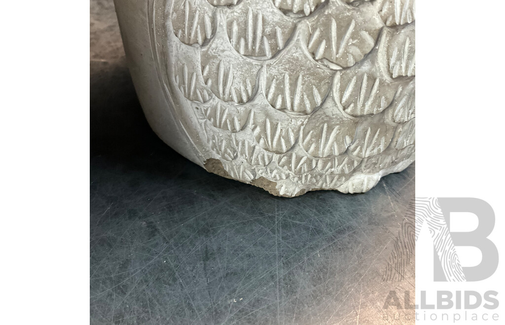 SAVE WATER DRINK WINE Cement Garden Pots X5 & Owl Cement Garden Pots X6 - Lot of 11