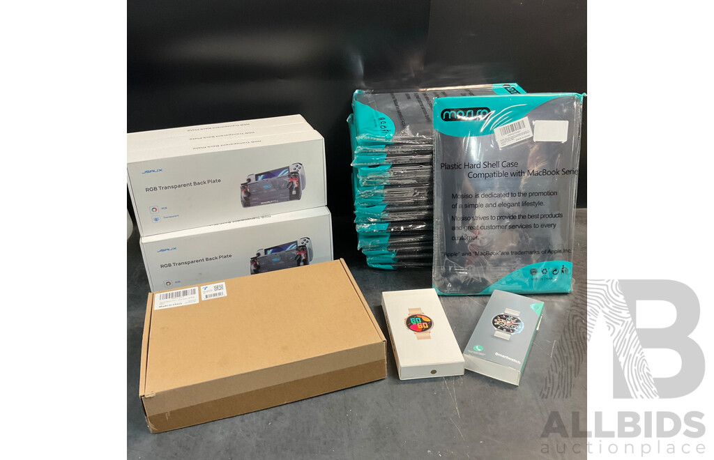 Mixed Lot - ZYBER RGB Transparent Back Plate & Soundance Computer Rack & Smart Watches & Plastic Hard Shell Case for APPLE Air 13 - Lot of 24