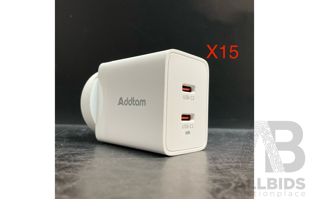 Addtam 47W Mini Type-C Charger/ Adaptor - Lot of 15