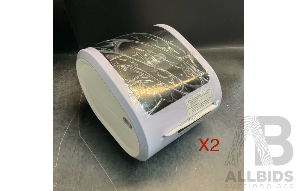 Phomemo Label Printer D520BT - Purple and White - Lot of 2