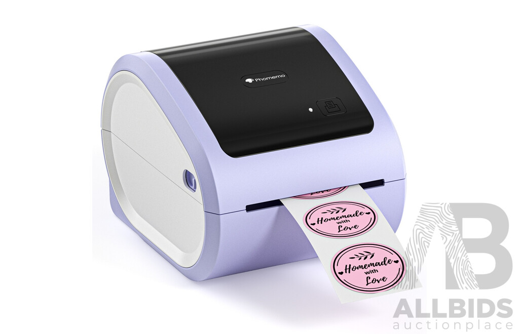 Phomemo Label Printer D520BT - Purple and White - Lot of 2