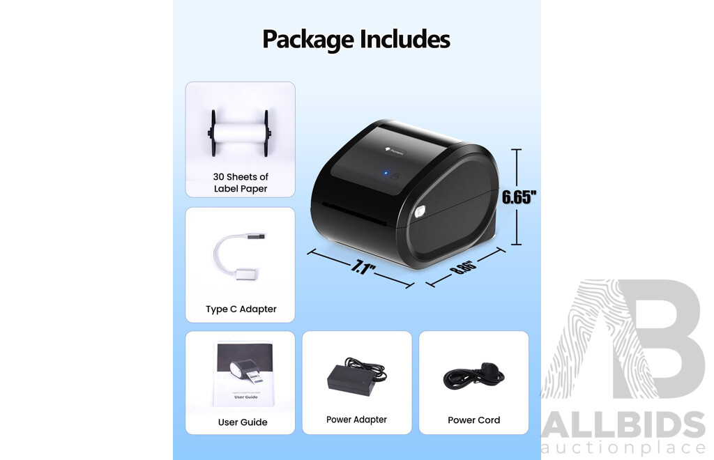 Phomemo Label Printer D520BT - Purple and White - Lot of 2