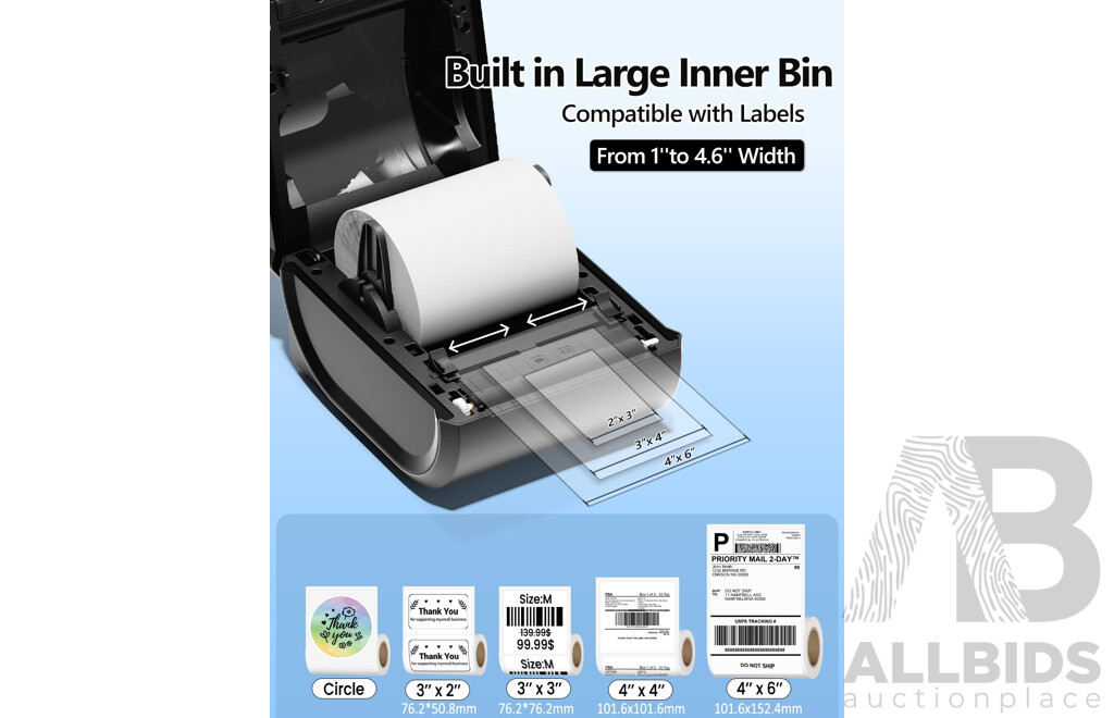 Phomemo Label Printer D520BT - Purple and White - Lot of 2