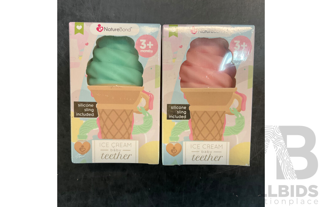 NatureBond Baby Food Feeder/Fruit Feeder Pacifier & Silicone Baby Teether - Assorted Colours - Lot of 60  - Estimated Total RRP $1,167