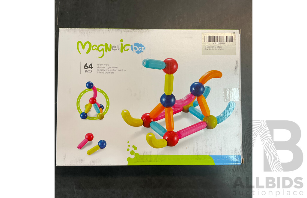 MAGNETIC BAR 64pcs X9 & Dresea Size M Toddler Swim Vest X2 - Lot of 11