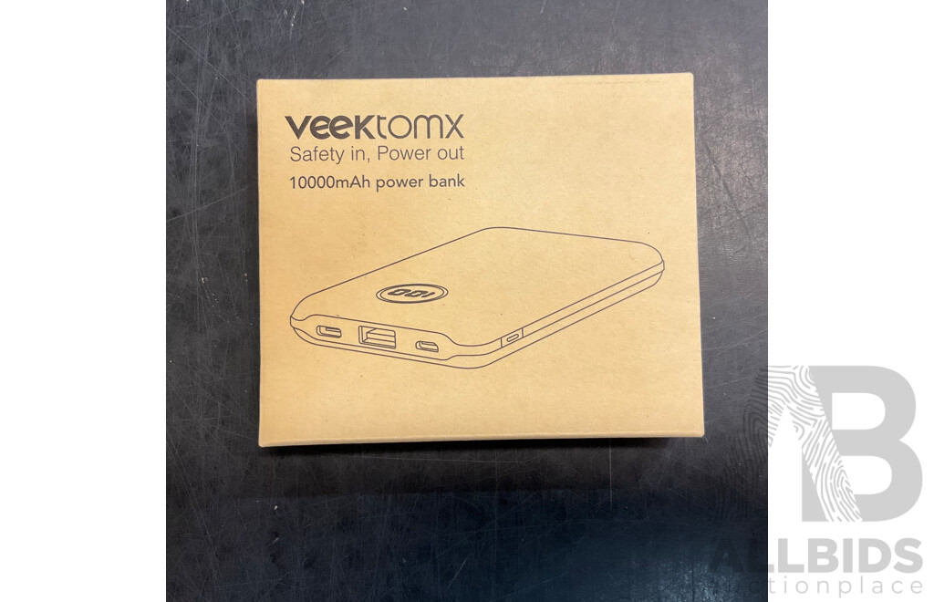 Addtam 100W Desktop GaN Charger X10 & Veektomx 10000mAh Power Bank ( Assorted Colour) X10 - Lot of 20