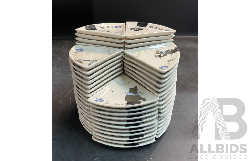 Assorted Shirokuma Cafe Design Sauce Plate - Lot of 95