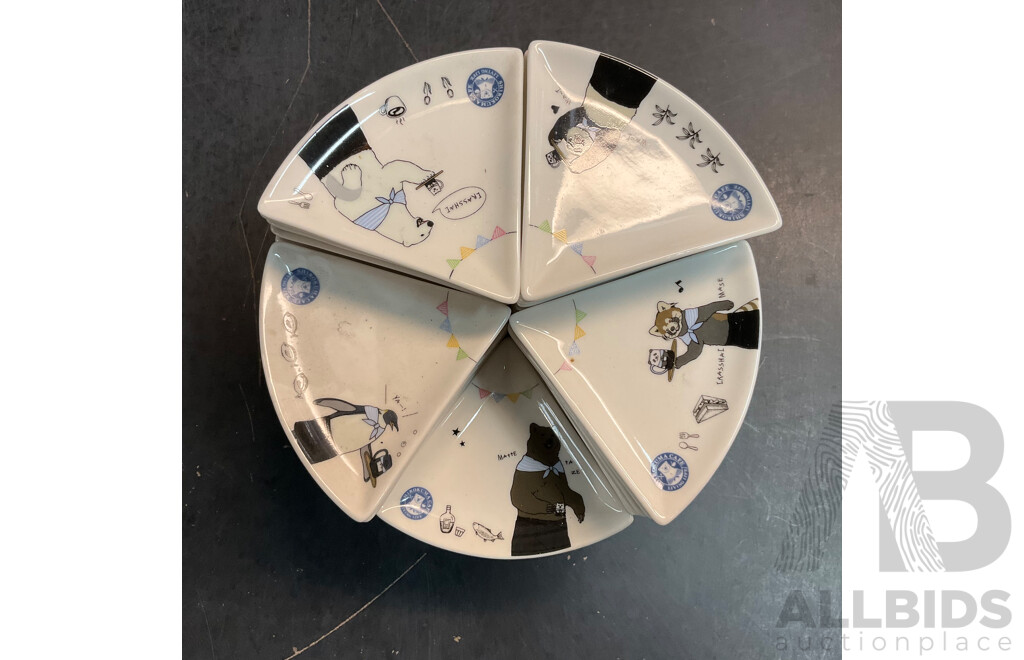 Assorted Shirokuma Cafe Design Sauce Plate - Lot of 95