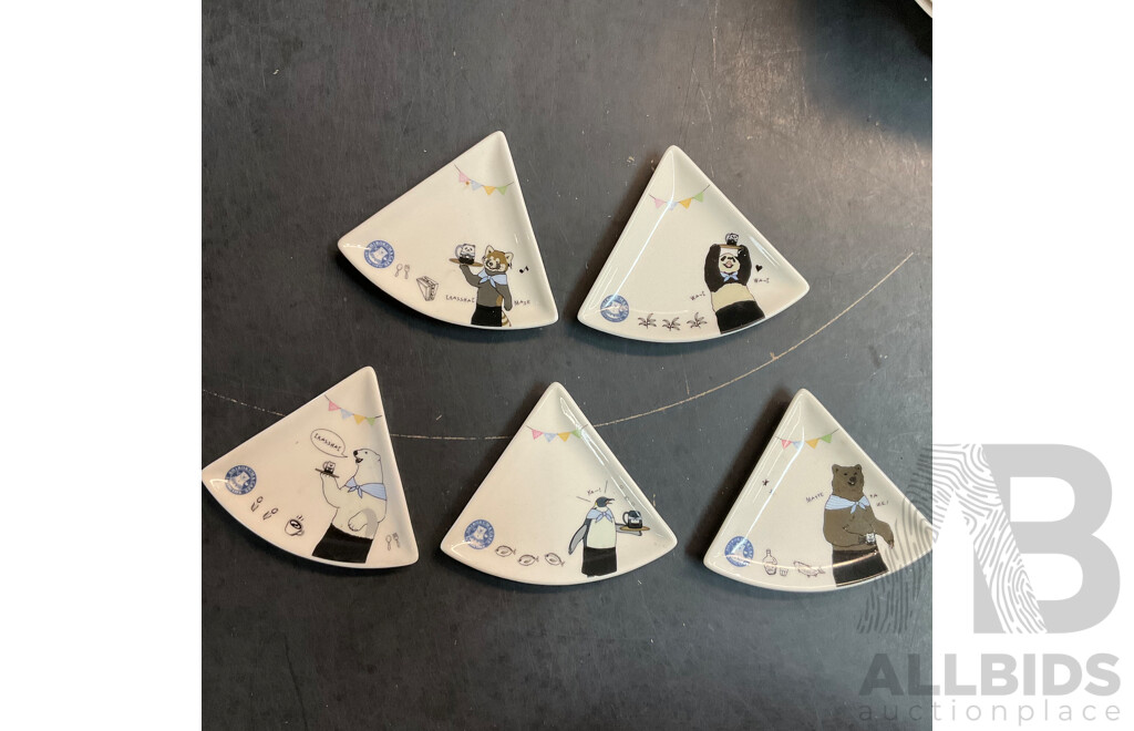 Assorted Shirokuma Cafe Design Sauce Plate - Lot of 95