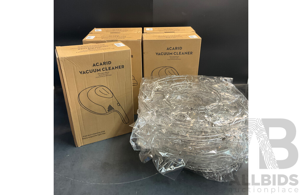 5X Acarid Vacuum Cleaner & 10X Stainless Steel Clothes Drying Rack with 20 Clips - Lot of 15