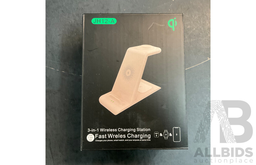 3 In1 Wireless Charging Station &  Elitehood Phone Tripod Stand 71'' & 81'' - Lot of 16