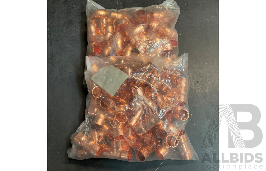 22mm Copper Tee Join/JunctionTube X50 PCS & 22mm Coupling Elbow Copper Pipe Tube Fitting X50PCS