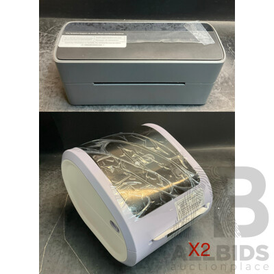 Phomemo Label Printer D520BT (Purple and White) X2 & PM-241BT ( Grey and Black ) X1 - Lot of 3