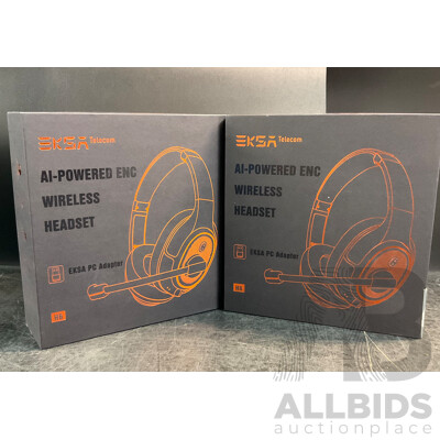EKSA H6 Wireless Headsets with Microphone - Lot of 2 - Estimated Total RRP $ 350
