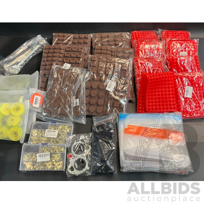 Bulk Lot - Assorted Silicone Molds and Reusable Storage Bags and Other Household Items