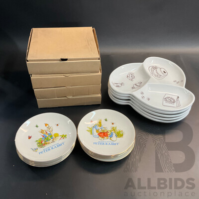 Beatrix Potter Peter Rabbit Plate Set X8 with Appetiser / Snack Plates X5