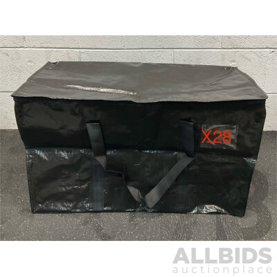 Heavy Duty Black Large Storage/Moving Bags - Lot of 28