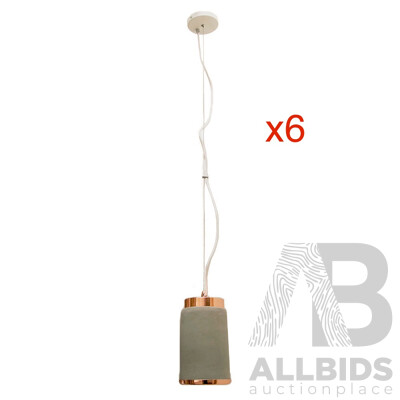 Morden Concrete Ceiling Pendant Lamp - Lot of 6