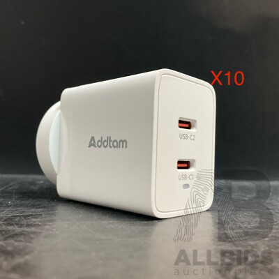 Addtam 47W Mini Type-C Charger/ Adaptor - Lot of 10