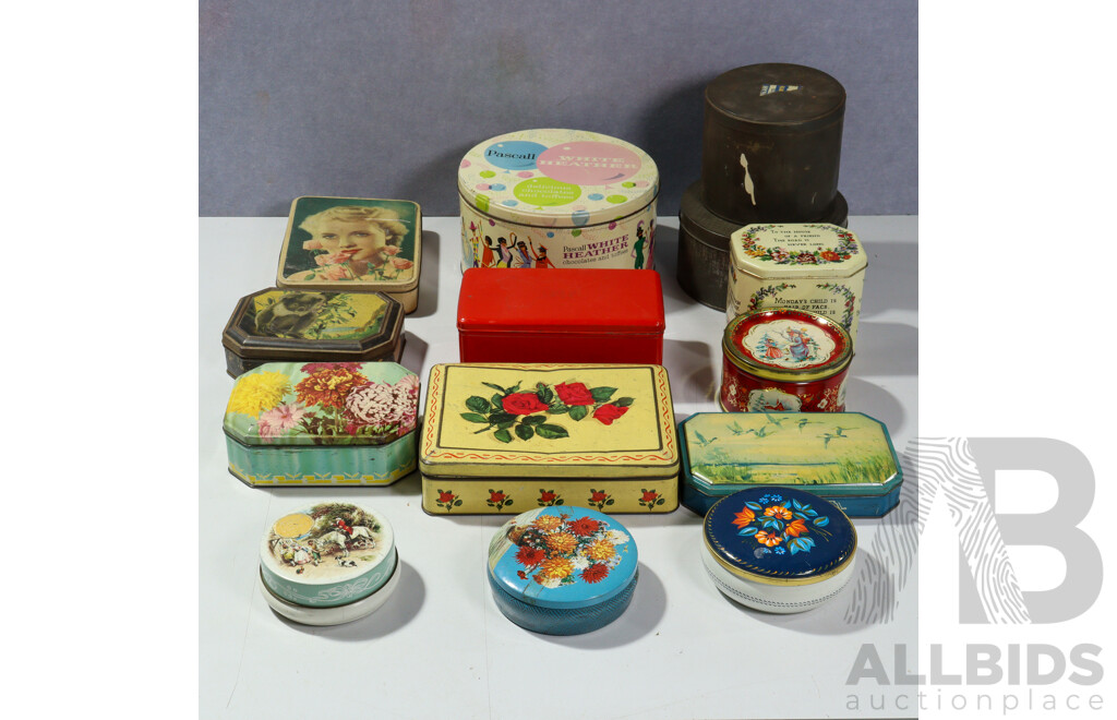 Collection 13 Vintage & Other Tins