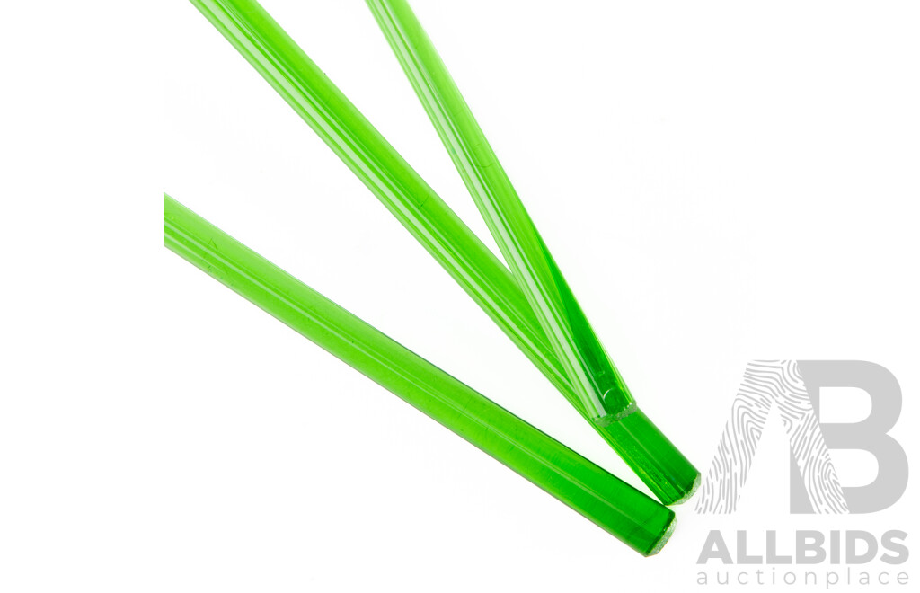 Set Three Hand Made Art Glass Roses