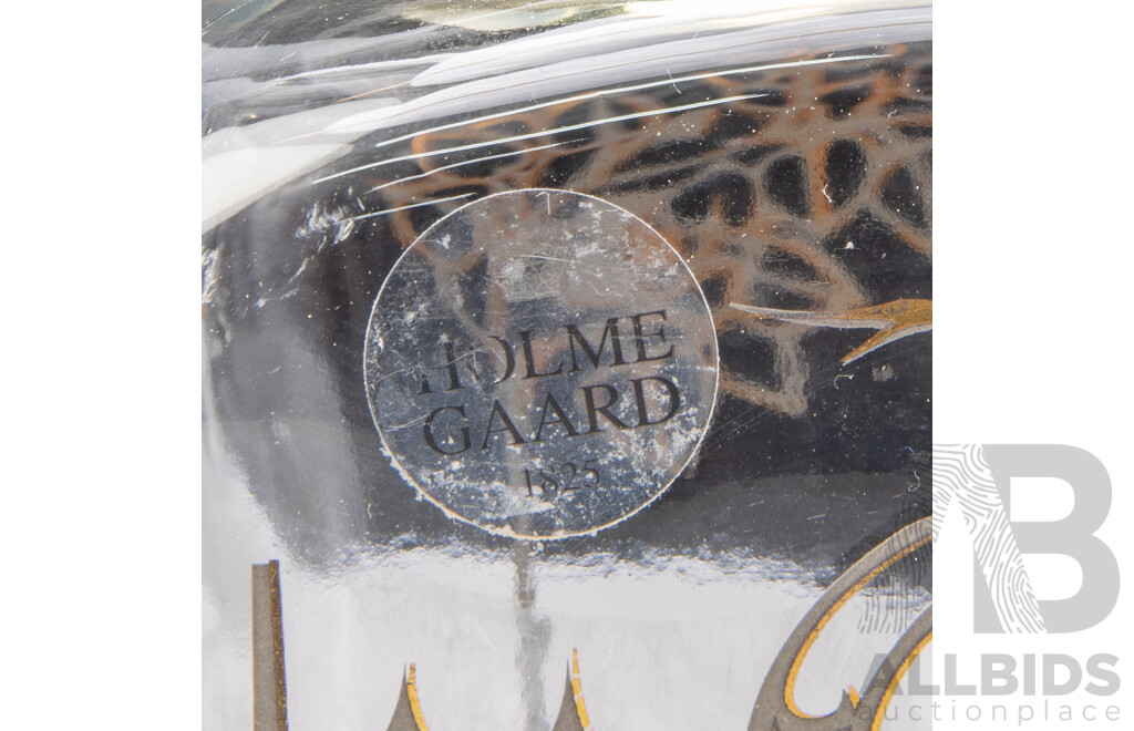 Collection Mid Century Glassware Comprising Holmegaard Iridescent Vase, Lidded Canister and Murano Style Art Glass Dish with Controlled Bubble Feature