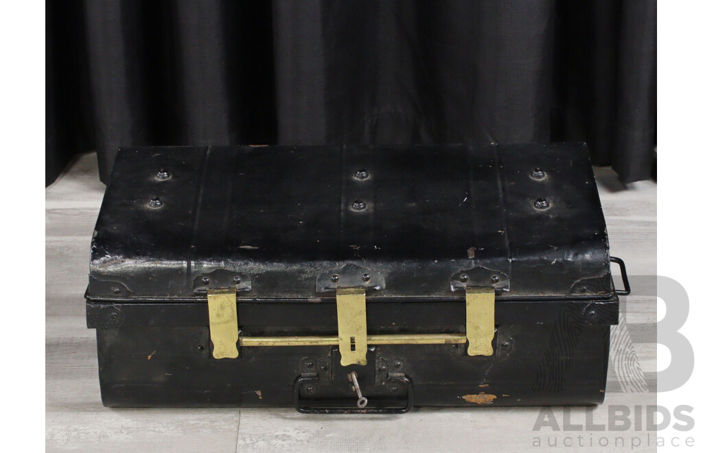 Vintage Painted 'Kings Ware' Travel Trunk by African & Eastern Trade Corperation