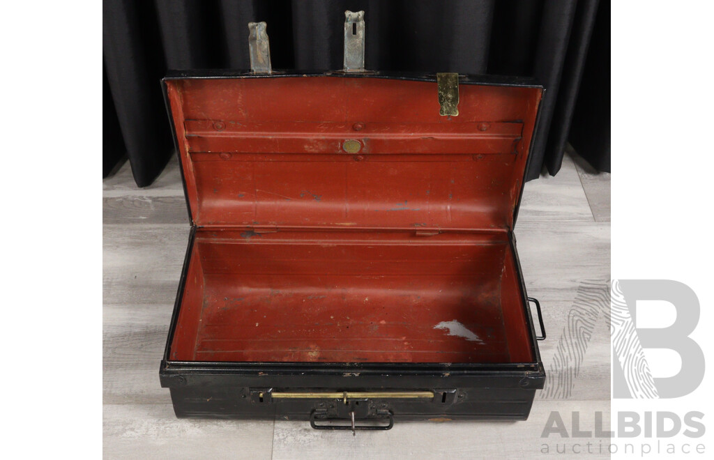 Vintage Painted 'Kings Ware' Travel Trunk by African & Eastern Trade Corperation