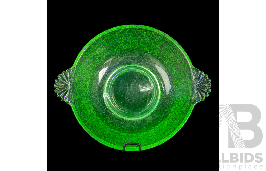Vintage Art Deco Uranium Glass Dish