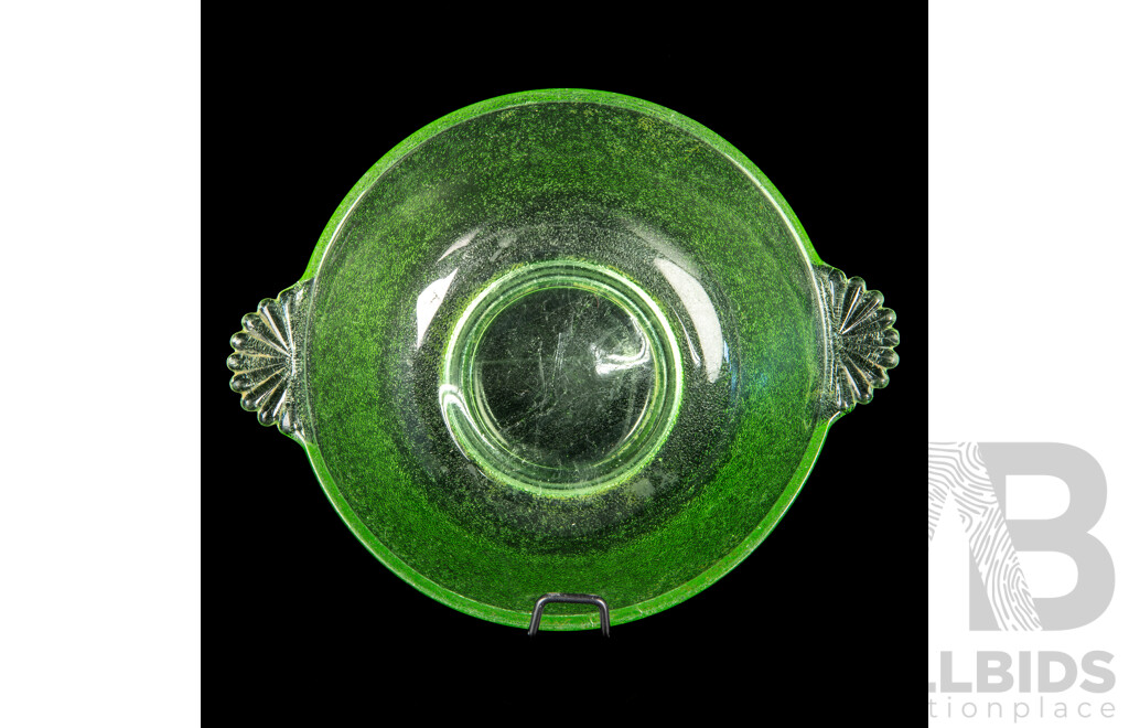 Vintage Art Deco Uranium Glass Dish