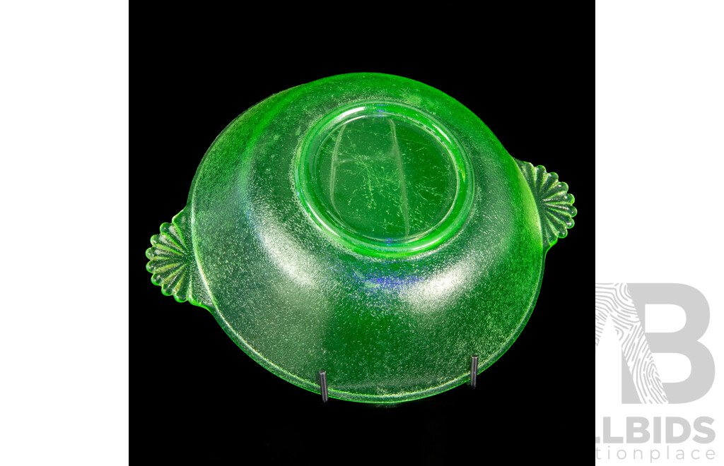 Vintage Art Deco Uranium Glass Dish