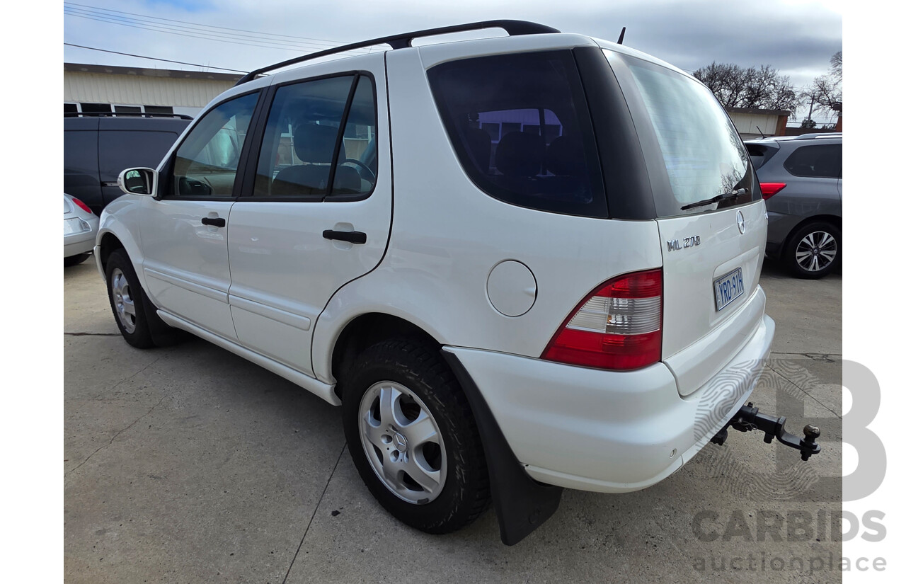 6/2003 Mercedes-Benz ML 270 CDI (4x4) W163 4d Wagon White Turbo Diesel 2.7L