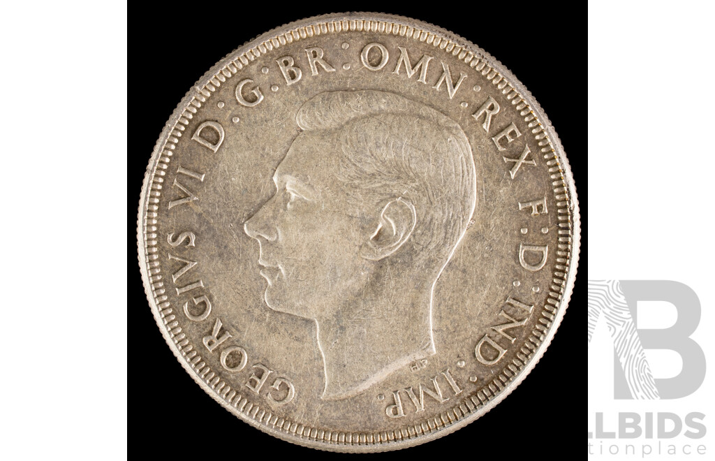 Australian 1937 Silver KGVI One Crown .925