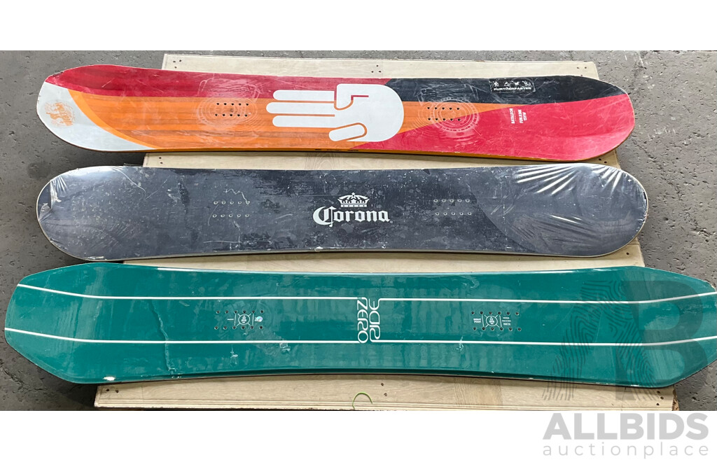 BATALEON Fun Kink, RIDE ZERO, CORONA Snowboard - Lot of 3