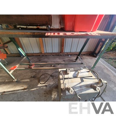 Wheeled Workbench with Abel Welder, Welding Mask & Accessories ETC