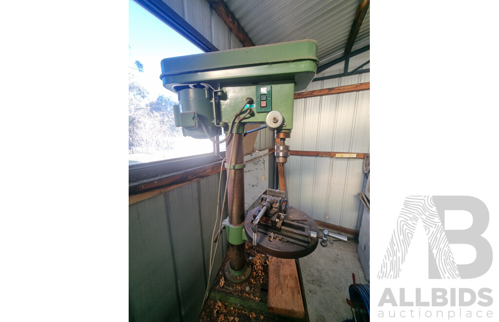 Husky 12 - Speed Heavy Duty Drill Press on Wooden Stand