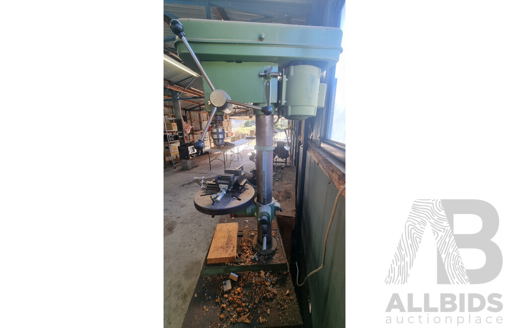 Husky 12 - Speed Heavy Duty Drill Press on Wooden Stand