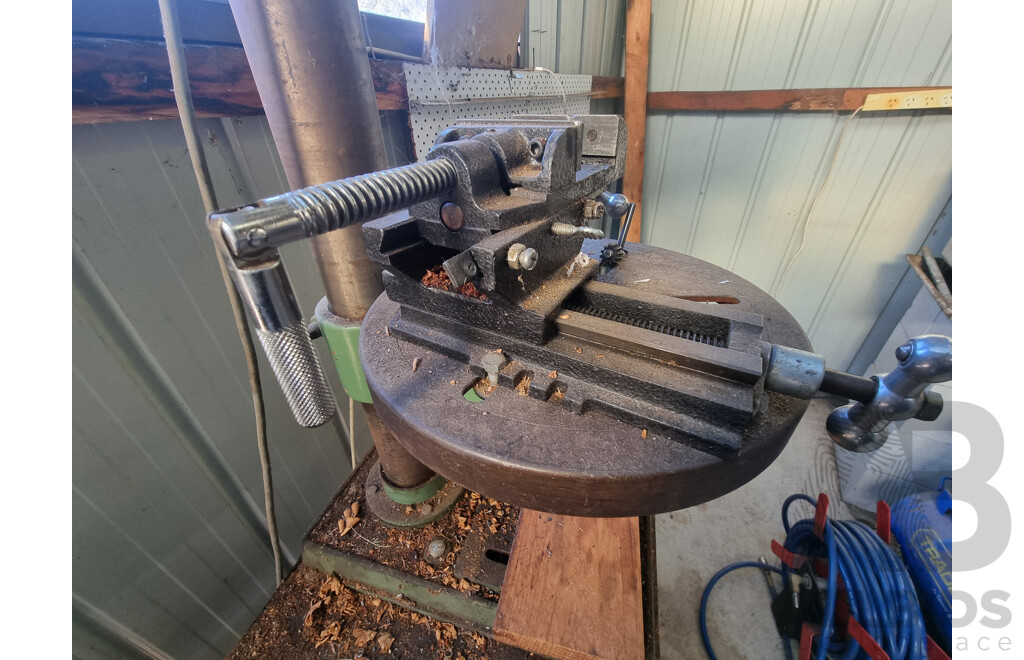 Husky 12 - Speed Heavy Duty Drill Press on Wooden Stand